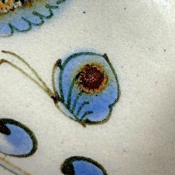 Tonal El Palomar Mexico Pottery Chicken Figurine Floral Blue Butterfly - Picture 9 of 12